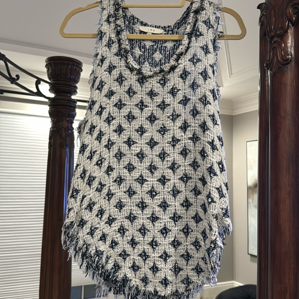 IRO cotton frayed edge tank top